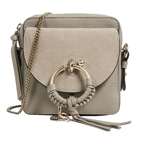 See by Chloé Joan Leather Camera Bag - Cement Gray - Picture 1 of 10